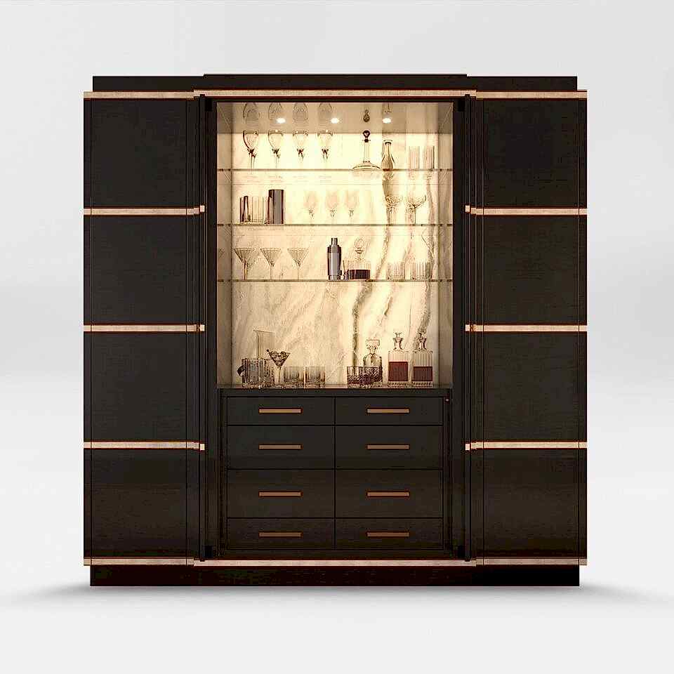 A lavish drinks cabinet solution, the Collins Cocktail Cabinet and Cellar