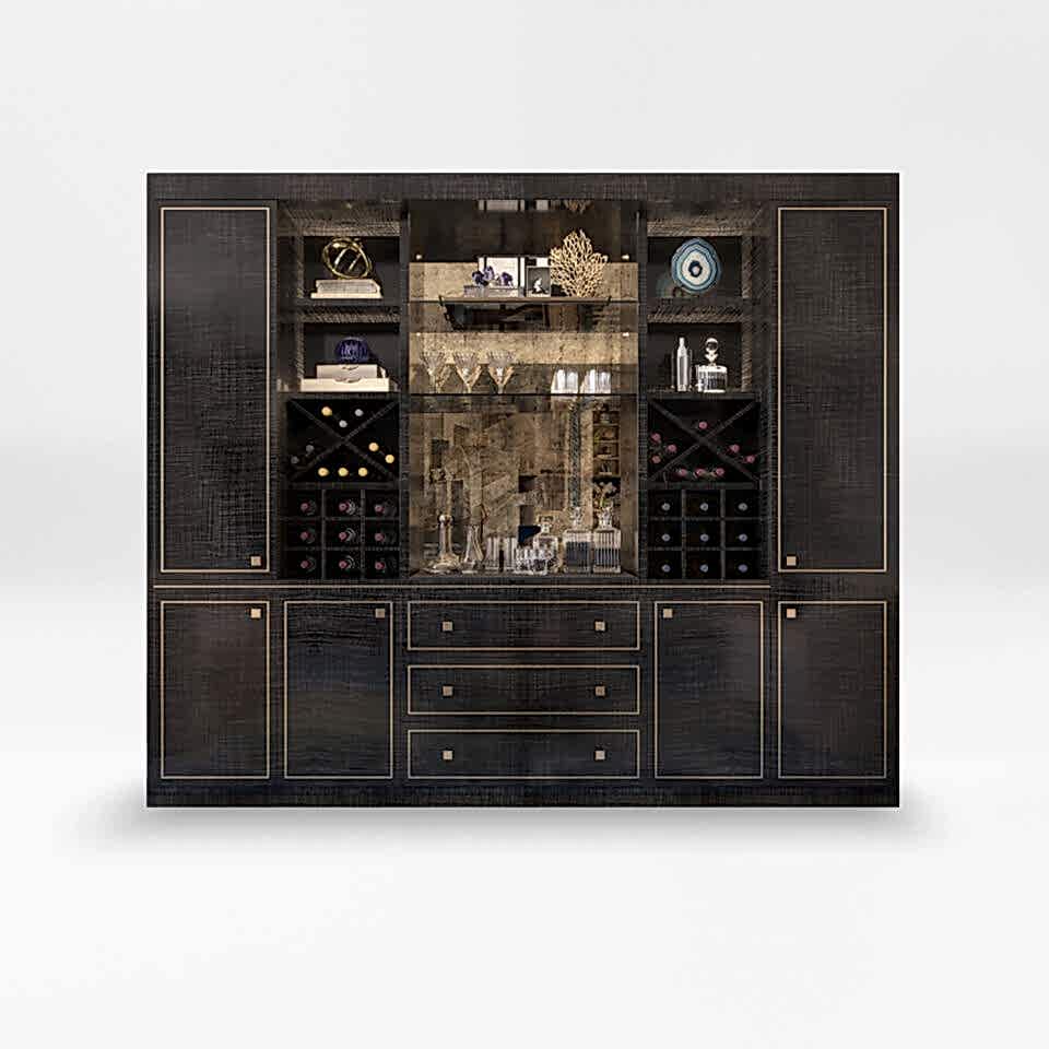 The Vesper Home Bar in Sycamore Black