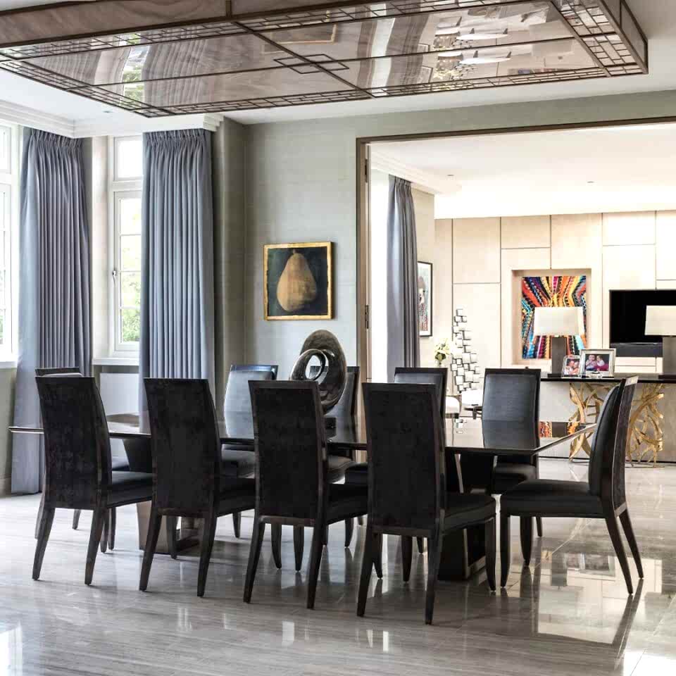 Althorpe Dining Table and Senley Chairs. Interior Design by ND Studios