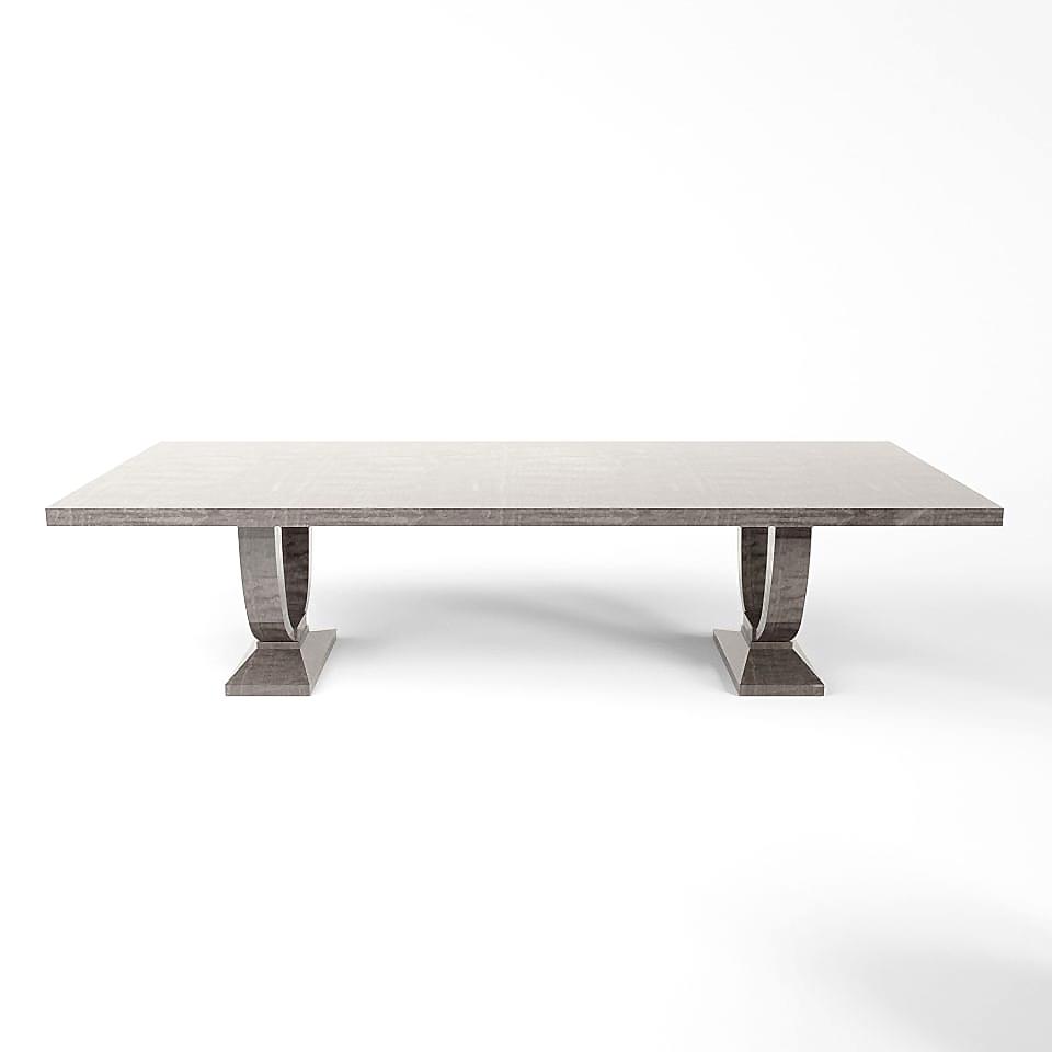 Art deco dining table on a grey background
